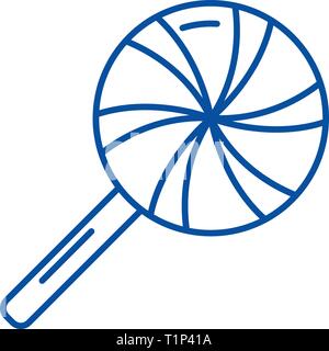 Icicle line icon concept. Icicle flat  vector symbol, sign, outline illustration. Stock Vector