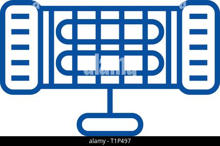 Infrared heater line icon concept. Infrared heater flat  vector symbol, sign, outline illustration. Stock Vector