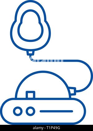 Inhalation line icon concept. Inhalation flat  vector symbol, sign, outline illustration. Stock Vector