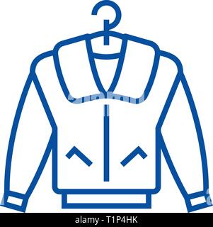 Jacket line icon concept. Jacket flat  vector symbol, sign, outline illustration. Stock Vector