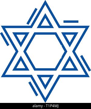 Star of David, symbol. Israel or Judaism emblem. Vector illustration ...