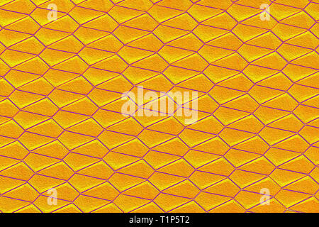 Orange yellow purple honeycomb geometric wall design Stock Photo