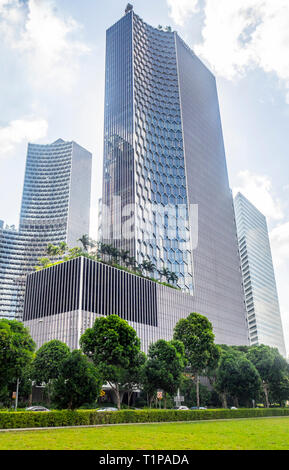 DUO office towers seen from Tan Quee Lan Field, Singapore. Stock Photo