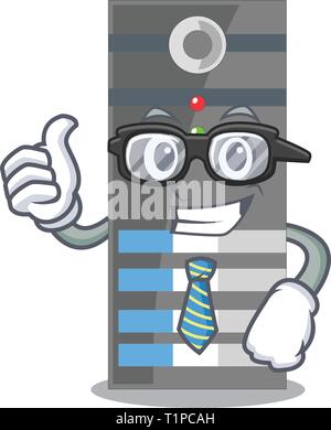Businessman data server isolated in the character vector illustration Stock Vector