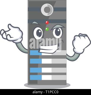 Successful data server isolated in the character vector illustration Stock Vector