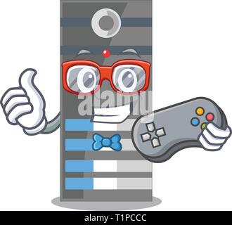 Gamer server data in the cartoon shape vector ilustration Stock Vector