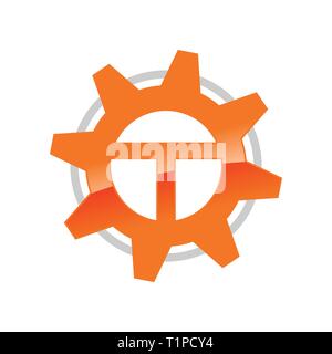 Letter T Initial Engineering Solution Vector Symbol Graphic Logo Design Template Stock Vector