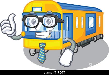 Businessman subway train toys in shape mascot vector illustration Stock Vector