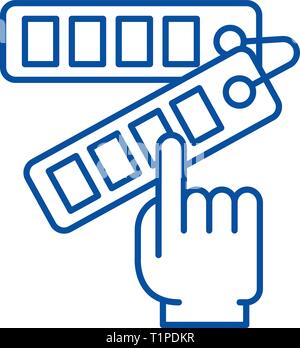 Color selection line icon concept. Color selection flat  vector symbol, sign, outline illustration. Stock Vector
