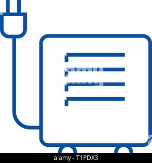 Convector, heater line icon concept. Convector, heater flat  vector symbol, sign, outline illustration. Stock Vector