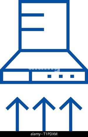Cooker hood line icon concept. Cooker hood flat  vector symbol, sign, outline illustration. Stock Vector