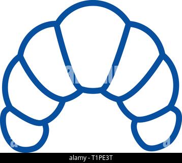 Croisant line icon concept. Croisant flat  vector symbol, sign, outline illustration. Stock Vector