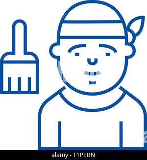 Decorator line icon concept. Decorator flat  vector symbol, sign, outline illustration. Stock Vector