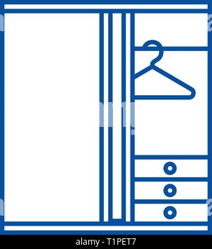 Dressing room line icon concept. Dressing room flat  vector symbol, sign, outline illustration. Stock Vector