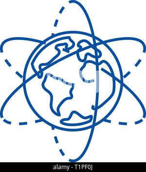Space map satellite icon. Outline space map satellite vector icon color ...