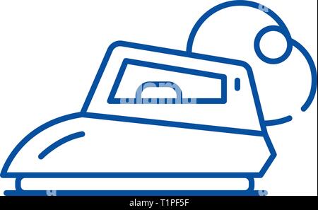 Electric iron line icon concept. Electric iron flat  vector symbol, sign, outline illustration. Stock Vector
