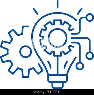 Engineering system line icon concept. Engineering system flat  vector symbol, sign, outline illustration. Stock Vector