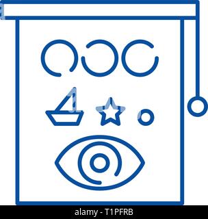 Eyesight check line icon concept. Eyesight check flat  vector symbol, sign, outline illustration. Stock Vector