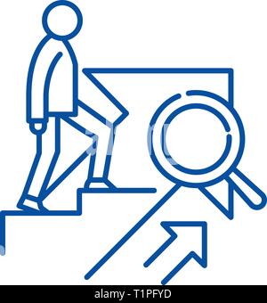 Personal growth line icon concept. Personal growth flat  vector symbol, sign, outline illustration. Stock Vector