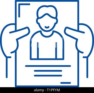 Personnel management line icon concept. Personnel management flat  vector symbol, sign, outline illustration. Stock Vector