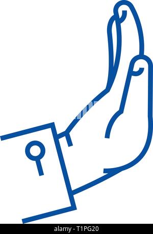 Protest hand, no line icon concept. Protest hand, no flat  vector symbol, sign, outline illustration. Stock Vector