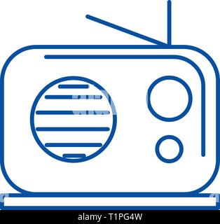 Radio reciever line icon concept. Radio reciever flat  vector symbol, sign, outline illustration. Stock Vector