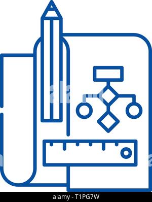 Refactoring line icon concept. Refactoring flat  vector symbol, sign, outline illustration. Stock Vector