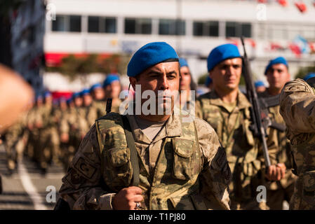 Izmir, Turkey - October 29, 2018: Turkish Commandos walking with military step In Izmir Turkey on Republic day of Turkey 29 October 2018. Stock Photo