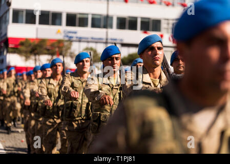 Izmir, Turkey - October 29, 2018: Turkish Commandos walking with military step In Izmir Turkey on Republic day of Turkey 29 October 2018. Stock Photo