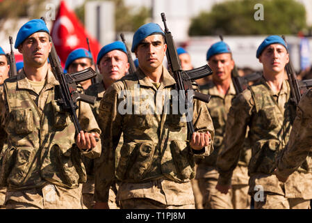 Izmir, Turkey - October 29, 2018: Turkish Commandos walking with military step In Izmir Turkey on Republic day of Turkey 29 October 2018. Stock Photo