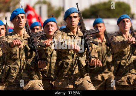 Izmir, Turkey - October 29, 2018: Turkish Commandos walking with military step In Izmir Turkey on Republic day of Turkey 29 October 2018. Stock Photo