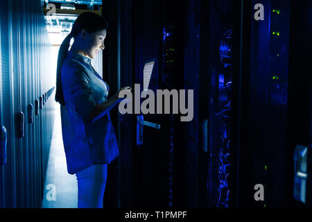 Technical personnel in the maintenance room inspection Stock Photo