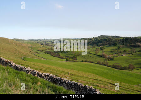 Upper Dovedale in Derbyshire Peak District National Park, Rural England UK, English Countryside farmland Stock Photo