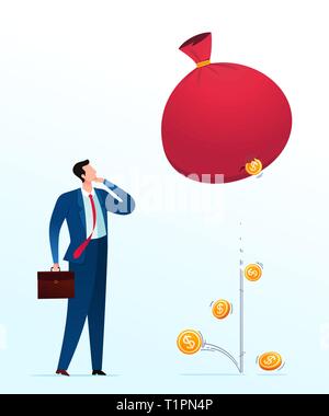 Failure investment. Business concept vector illustration. Stock Vector