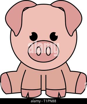 Abstract cute pig Stock Vector