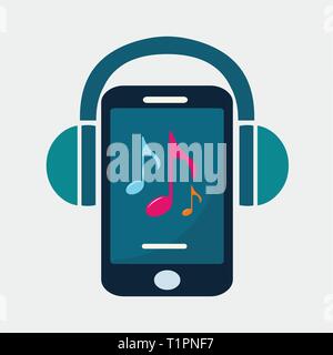 vector symbol of smart phone music player Stock Vector