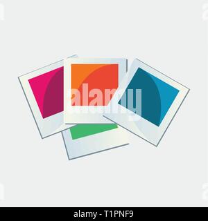 colorful square photo frames on white background Stock Vector