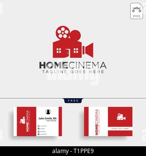 Home video cinema black color simple line logo template vector illustration icon element isolated - vector file Stock Vector