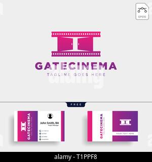 gate movie or cinema simple logo template vector illustration icon element isolated - vector file Stock Vector