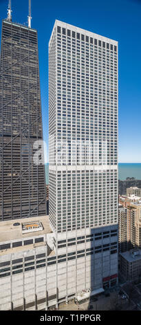 Aerial view in Streeterville neighborhood including the John Hancock Tower Stock Photo