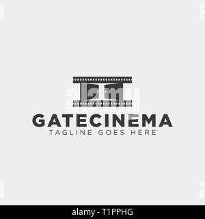 gate movie or cinema simple logo template vector illustration icon element isolated - vector file Stock Vector