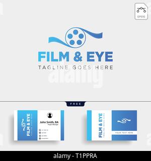 eye cinema studio entertaintment simple logo template vector illustration icon element - vector file Stock Vector