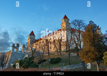 old castle in sunset time, Bratislava, Slovakia Stock Photo