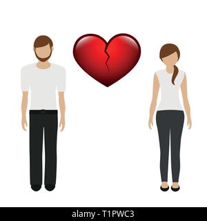 separation between man and woman character vector illustration EPS10 Stock Vector