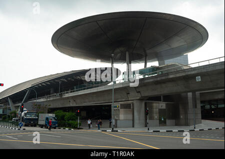 22.03.2019, Singapore, Republic of Singapore, Asia - Exterior view of the Expo station along the MRT network designed by Sir Norman Foster. Stock Photo