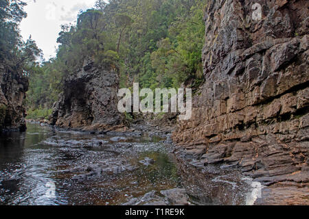 Rock Island Bend on the Franklin River Stock Photo