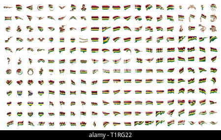 very big collection of vector flags of the Mauritius Stock Vector