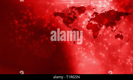Technology breaking news concept geometric abstract background with world map Stock Photo