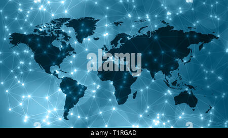 Creative technology world graphic backgrounds connected lines Stock Photo