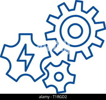Power supply line icon concept. Power supply flat  vector symbol, sign, outline illustration. Stock Vector